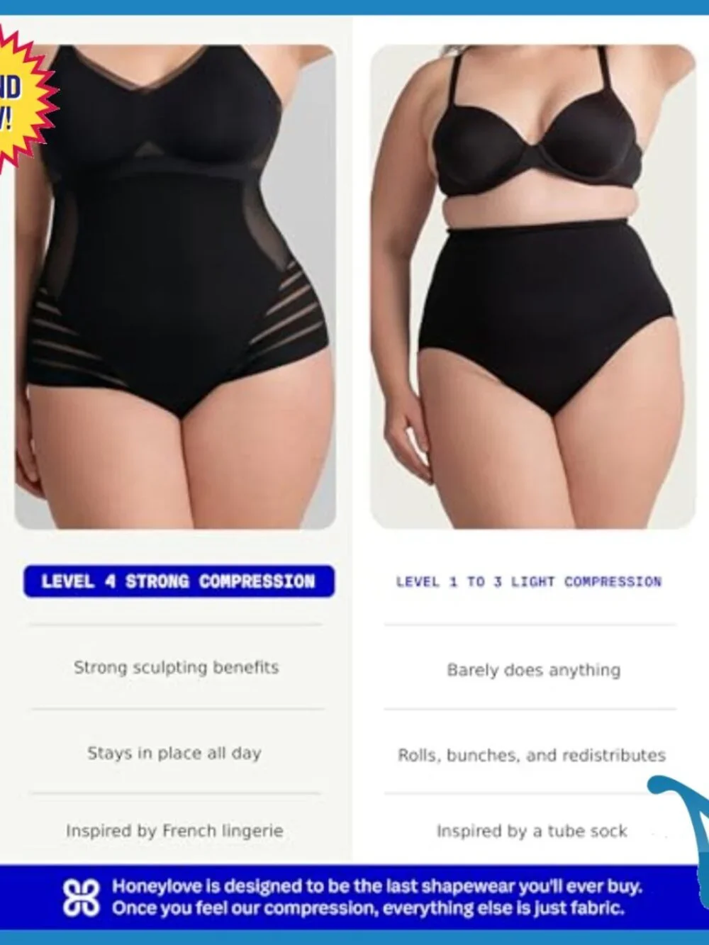 High Compression Tummy Control Shapewear Brief - Size XL - Nylon Elastane